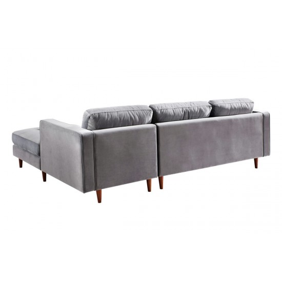 TOV Furniture Como Grey Velvet Sectional RAF