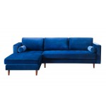 TOV Furniture Como Navy Velvet Sectional LAF
