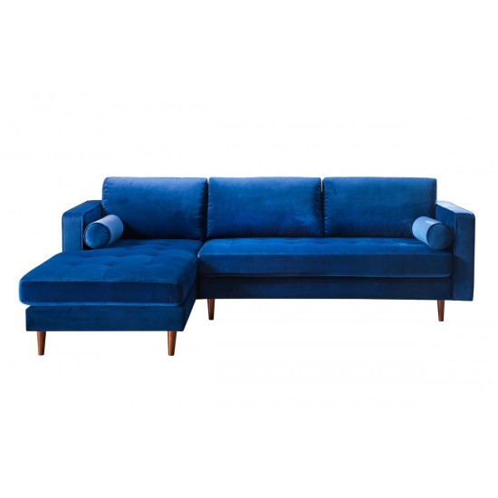 TOV Furniture Como Navy Velvet Sectional LAF