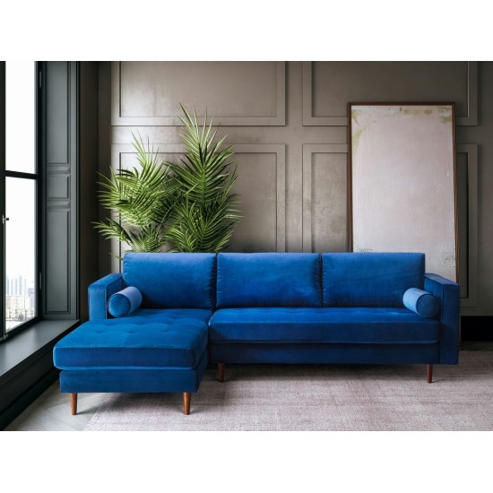 TOV Furniture Como Navy Velvet Sectional LAF