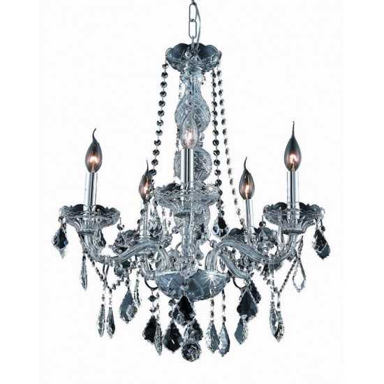 Elegant Lighting Verona 5 Light Silver Shade Chandelier Silver Shade (Grey) Swarovski Elements Crystal