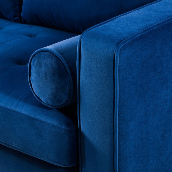 TOV Furniture Como Navy Velvet Sectional LAF