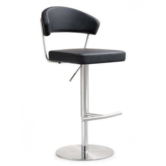TOV Furniture Cosmo Black Stainless Steel Barstool