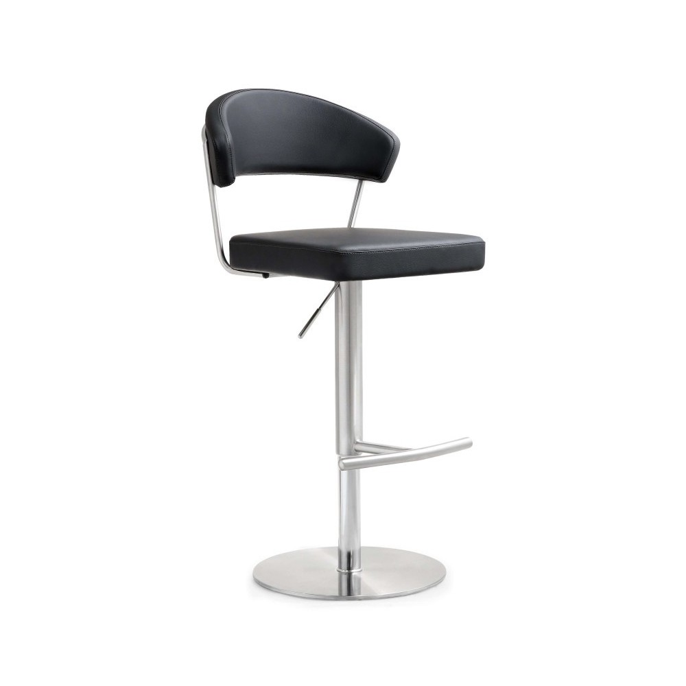 TOV Furniture Cosmo Black Stainless Steel Barstool