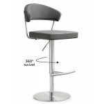 TOV Furniture Cosmo Grey Stainless Steel Barstool