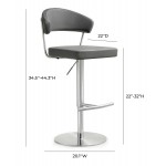 TOV Furniture Cosmo Grey Stainless Steel Barstool