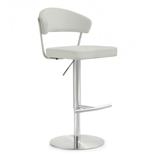 TOV Furniture Cosmo Light Grey Stainless Steel Barstool