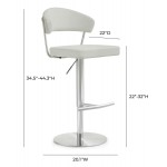 TOV Furniture Cosmo Light Grey Stainless Steel Barstool