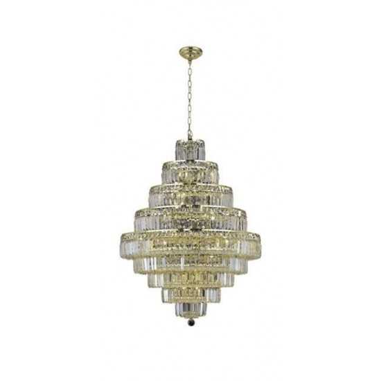 Elegant Lighting Maxime 20 Light Gold Chandelier Clear Spectra Swarovski Crystal