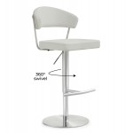 TOV Furniture Cosmo Light Grey Stainless Steel Barstool