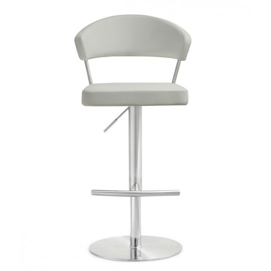 TOV Furniture Cosmo Light Grey Stainless Steel Barstool