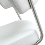 TOV Furniture Cosmo White Stainless Steel Barstool