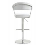 TOV Furniture Cosmo White Stainless Steel Barstool