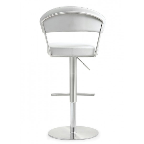 TOV Furniture Cosmo White Stainless Steel Barstool