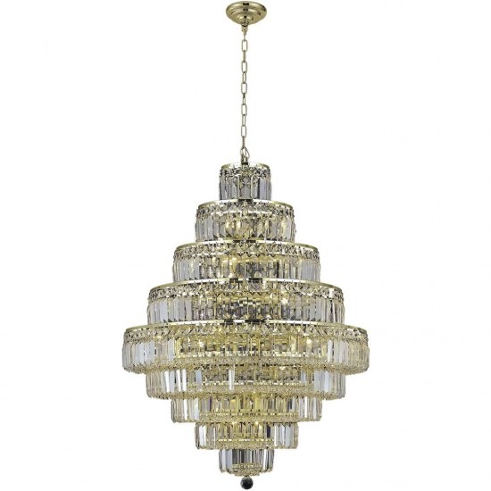 Elegant Lighting Maxime 20 Light Gold Chandelier Clear Spectra Swarovski Crystal