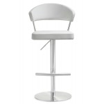 TOV Furniture Cosmo White Stainless Steel Barstool