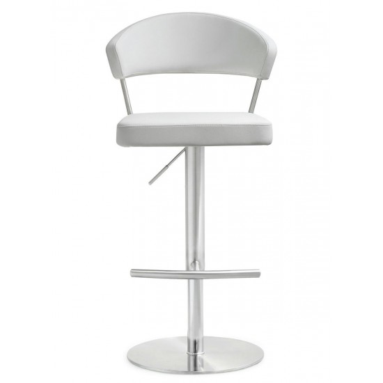 TOV Furniture Cosmo White Stainless Steel Barstool