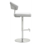 TOV Furniture Cosmo White Stainless Steel Barstool