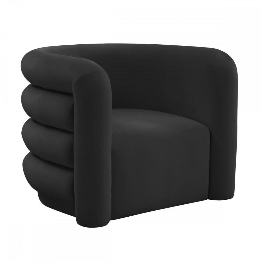 TOV Furniture Curves Black Velvet Lounge Chair TOV Furniture Curves Black Velvet Lounge Chair