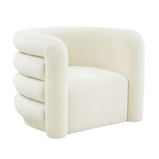 TOV Furniture Curves Cream Velvet Lounge Chair