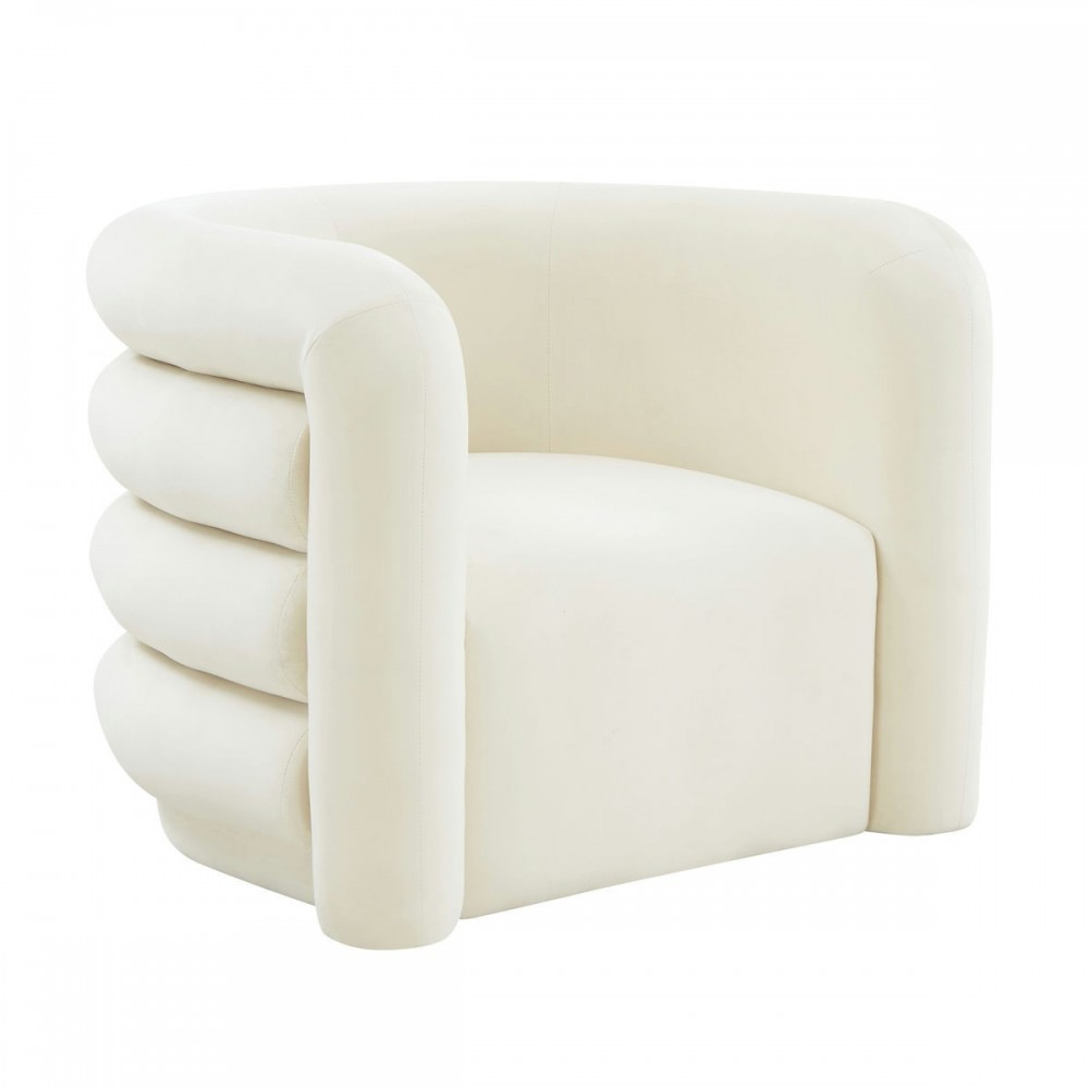 TOV Furniture Curves Cream Velvet Lounge Chair