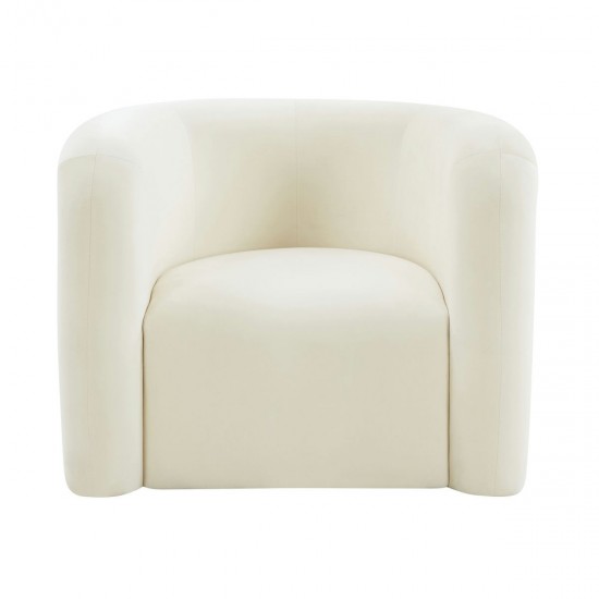 TOV Furniture Curves Cream Velvet Lounge Chair