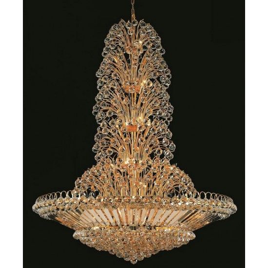 Elegant Lighting Sirius 43 Light Gold Chandelier Clear Royal Cut Crystal