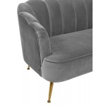 TOV Furniture Daisy Grey Velvet Settee