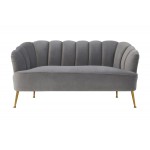 TOV Furniture Daisy Grey Velvet Settee