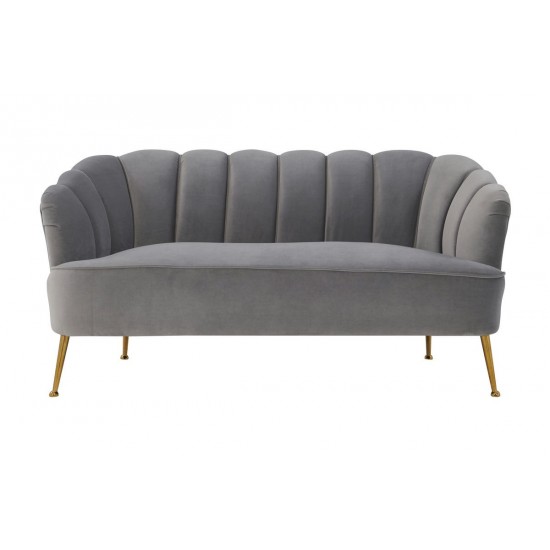 TOV Furniture Daisy Grey Velvet Settee