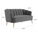 TOV Furniture Daisy Grey Velvet Settee