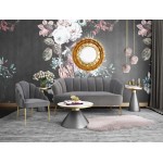 TOV Furniture Daisy Grey Velvet Settee