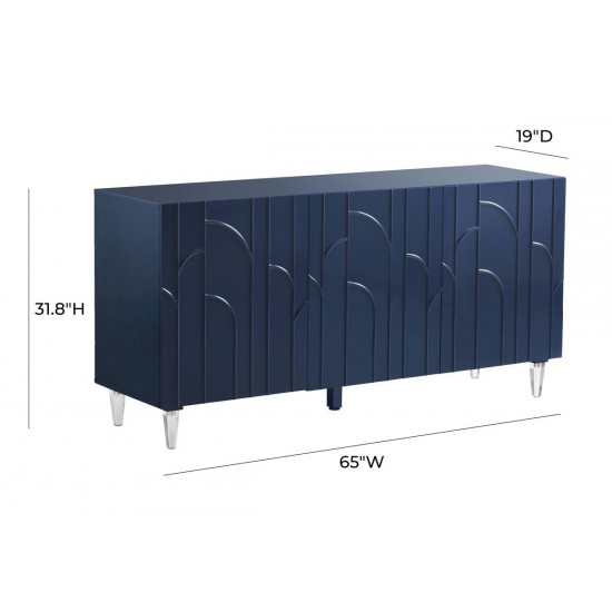 TOV Furniture Deco Blue Lacquer Buffet