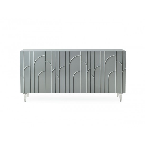 TOV Furniture Deco Grey Lacquer Buffet