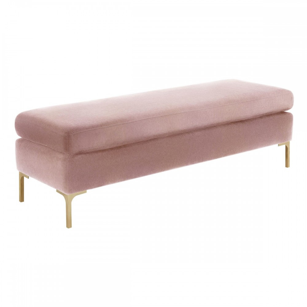 TOV Furniture Delilah Blush Textured Velvet Bench