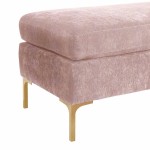 TOV Furniture Delilah Blush Textured Velvet Bench