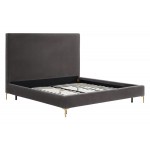 TOV Furniture Delilah Grey Velvet Bed in King