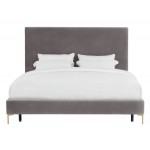 TOV Furniture Delilah Grey Velvet Bed in King