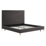 TOV Furniture Delilah Grey Velvet Bed in Queen
