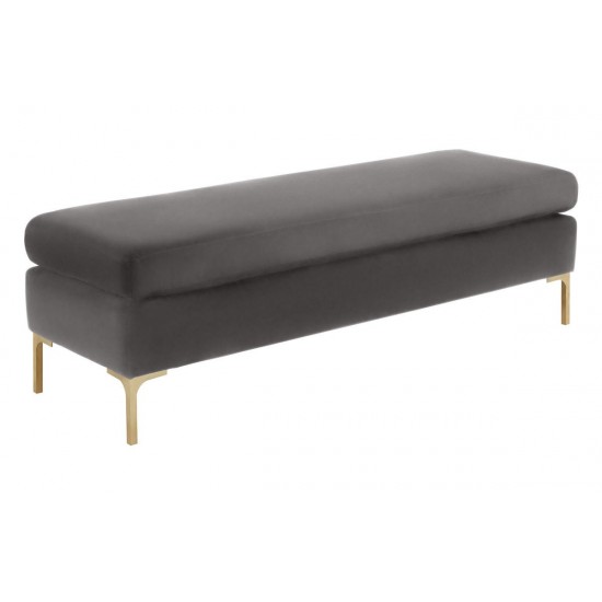 TOV Furniture Delilah Grey Velvet Bench