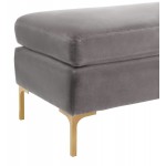 TOV Furniture Delilah Grey Velvet Bench