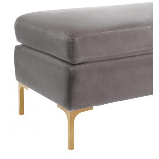 TOV Furniture Delilah Grey Velvet Bench