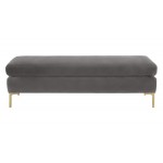 TOV Furniture Delilah Grey Velvet Bench