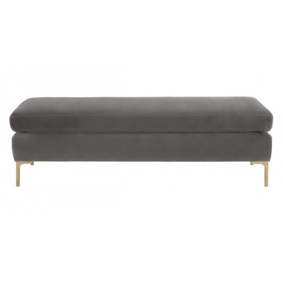 TOV Furniture Delilah Grey Velvet Bench