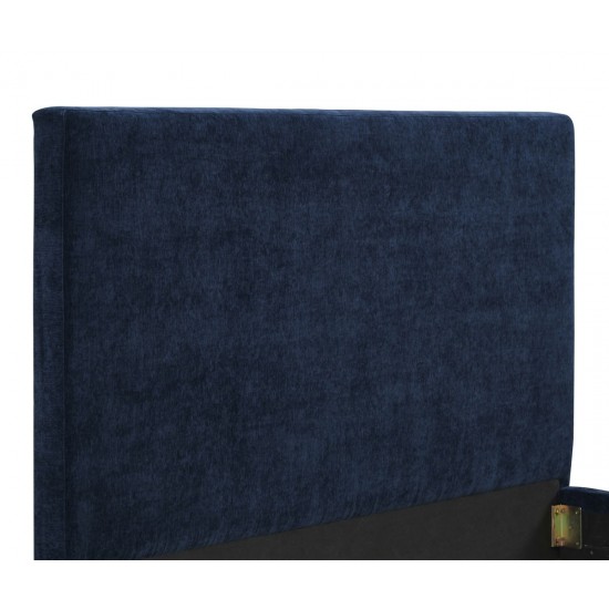 TOV Furniture Delilah Navy Textured Velvet Bed in King