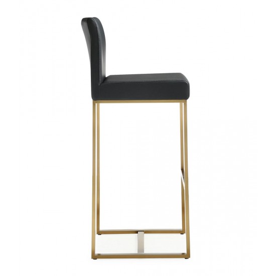 TOV Furniture Denmark Black Gold Steel Barstool (Set of 2)