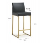 TOV Furniture Denmark Black Gold Steel Counter Stool (Set of 2)