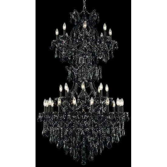 Elegant Lighting Maria Theresa 34 Light Black Chandelier Jet (Black) Royal Cut Crystal