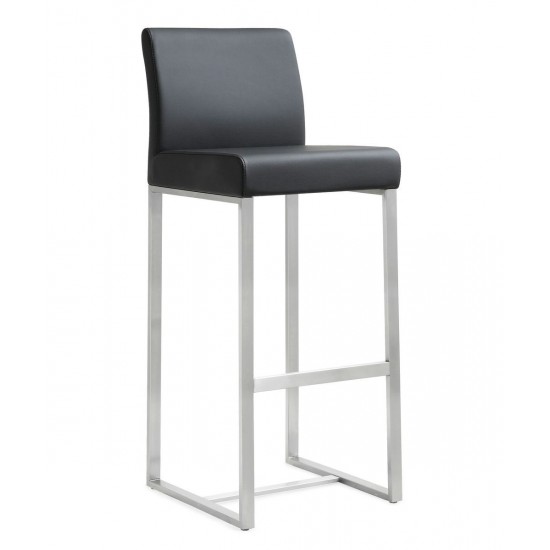 TOV Furniture Denmark Black Stainless Steel Barstool (Set of 2)