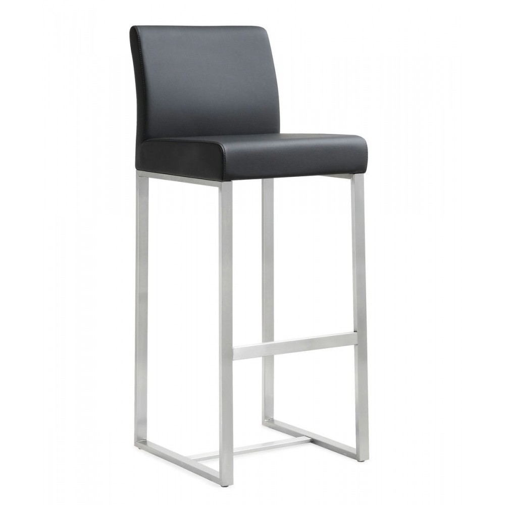 TOV Furniture Denmark Black Stainless Steel Barstool (Set of 2)